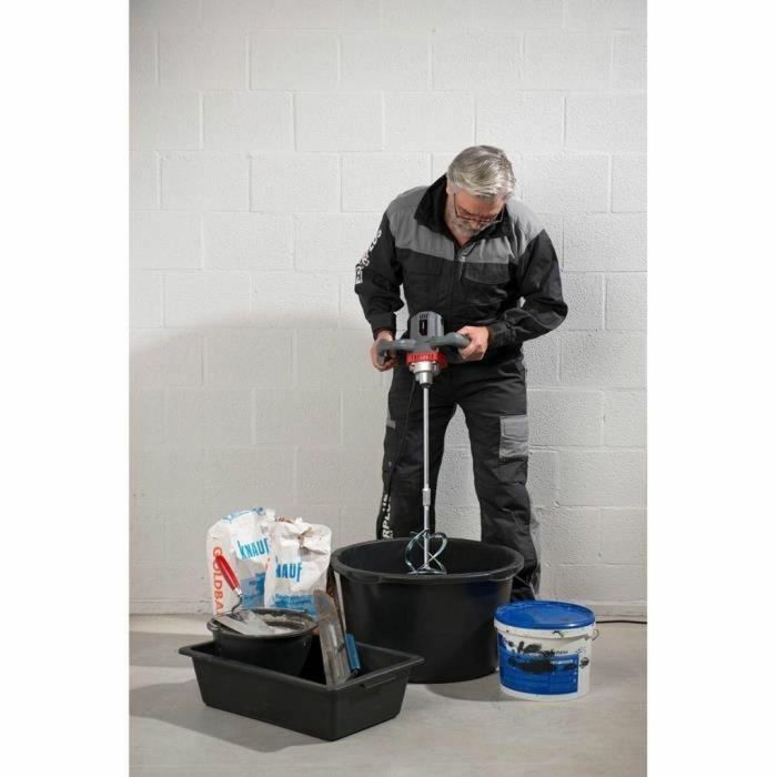 Powerplus POWE80070 Mezclador de Concreto y Pintura 1200W, Agitador 120mm x 590mm, Control Velocidad Electrónico 0-700 rpm, Caja Engranajes Aluminio 8