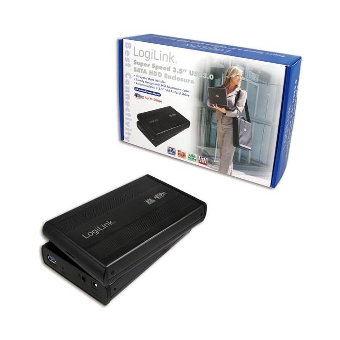 LogiLink UA0107 Carcasa Externa para Disco Duro 3.5" SATA USB 3.0, 5 Gbit/s, Hot-swap, Plug & Play, Negro 1