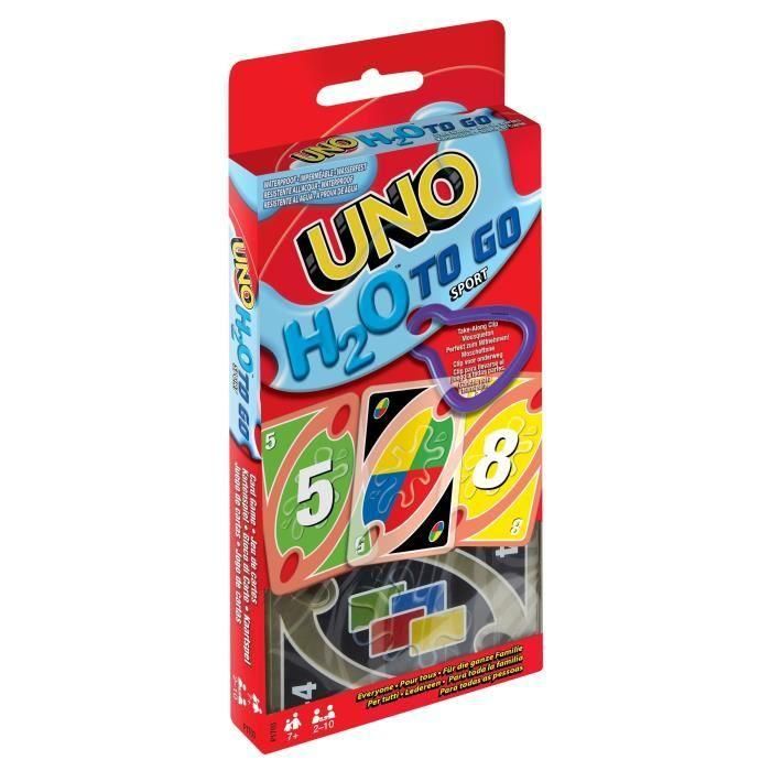 Mattel Games UNO H2O TO GO P1703 - Juego de Cartas Impermeable Familiar para Niños y Adultos, +7 Años 1