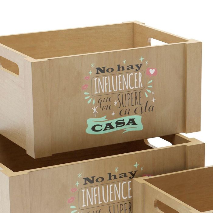 Set 3 Cajas de Madera Influencer Versa 25x17x35 cm (2 Unidades) 1 Set 3 Cajas de Madera Influencer Versa 25x17x35 cm (2 Unidades) 1