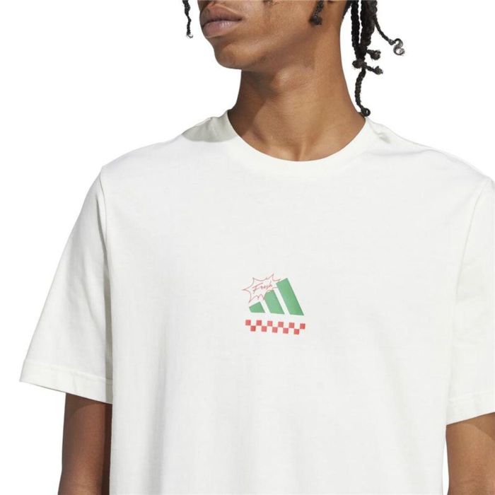 Camiseta de Manga Corta Hombre Adidas Pizza Blanco 13-14 Años 2