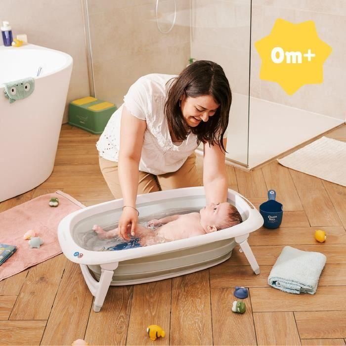 BADABULLE Bañera plegable, 35L, súper compacta, tapón de drenaje con indicador de calor, diseño divertido 1 BADABULLE Bañera plegable, 35L, súper compacta, tapón de drenaje con indicador de calor, diseño divertido 1