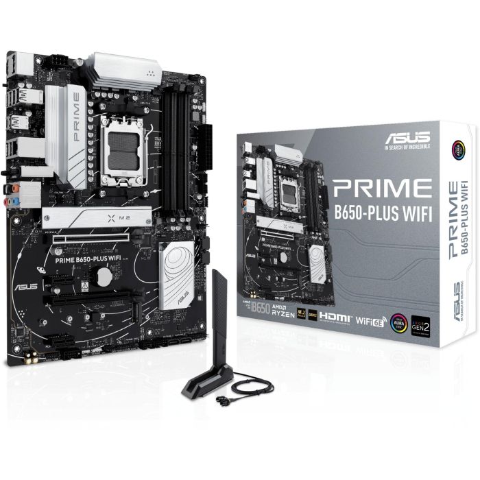 Asus PRIME B650-PLUS WiFi Placa Base ATX AMD B650 Socket AM5, Compatible con Ryzen 7000/8000/9000, Wi-Fi 6E, 2.5 Gigabit Ethernet, DDR5, M.2, SATA III, 90MB1KP0-M0EAY0