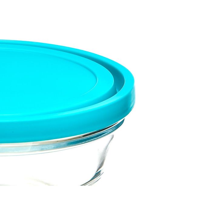 Vivalto Set 5 Fiambreras Redondas Cristal Azul 2.4L 1.1L 600ML 280ML 180ML (Set de 6) 3