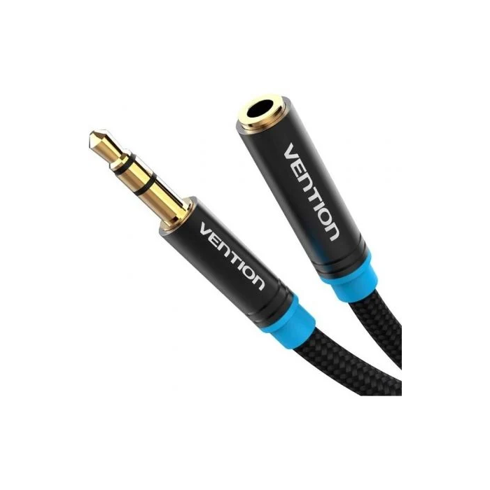 Vention VAB-B06-B150-M Cable Estéreo Jack 3.5 Macho - Hembra 1.5m Negro