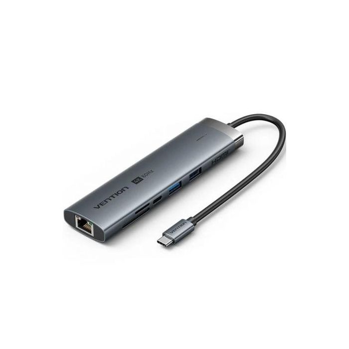 Hub USB Tipo-C 3.2 Vention TGVHB/ 2xUSB/ 1xUSB Tipo-C PD/ 1xUSB Tipo-C/ 1xRJ45/ 1xLector de Tarjetas/ 1xJack 3.5mm/ 1xHDMI/ 15cm 0 Hub USB Tipo-C 3.2 Vention TGVHB/ 2xUSB/ 1xUSB Tipo-C PD/ 1xUSB Tipo-C/ 1xRJ45/ 1xLector de Tarjetas/ 1xJack 3.5mm/ 1xHDMI/ 15cm 0