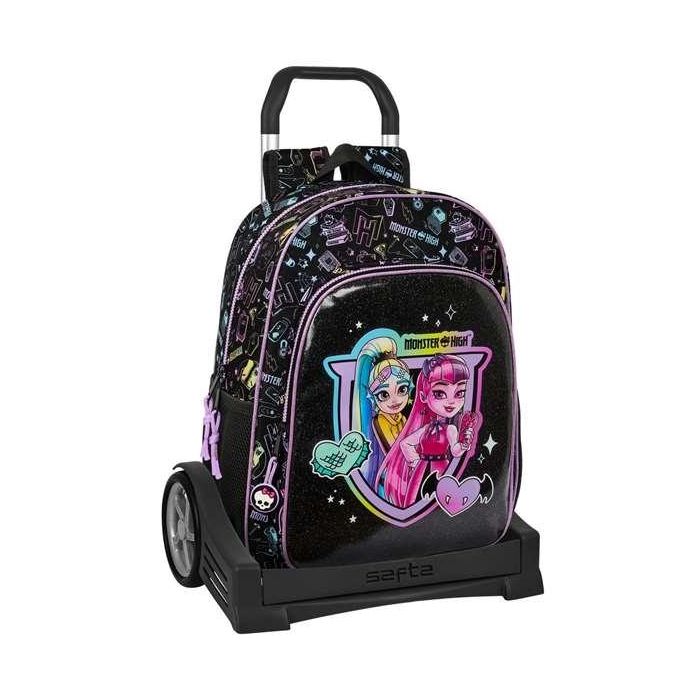 Mochila Escolar con Ruedas Monster High Negro 33 x 42 x 14 cm 4