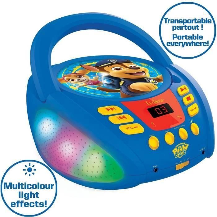 Reproductor de CD Bluetooth Paw Patrol con efectos de luz 2 Reproductor de CD Bluetooth Paw Patrol con efectos de luz 2