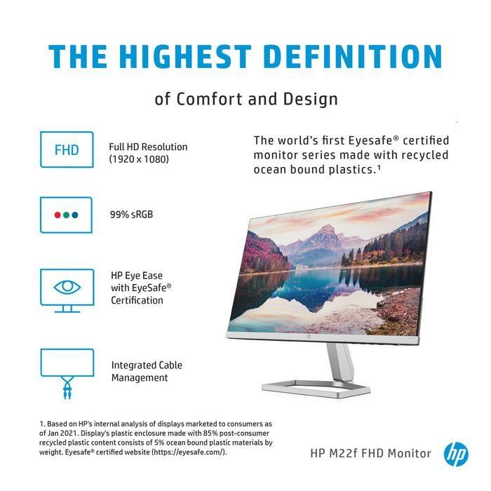 HP M22f Monitor FHD de Alta Definición, Gran Pantalla para Productividad y Entretenimiento, Diseño Ergonómico y Sostenible 4 HP M22f Monitor FHD de Alta Definición, Gran Pantalla para Productividad y Entretenimiento, Diseño Ergonómico y Sostenible 4