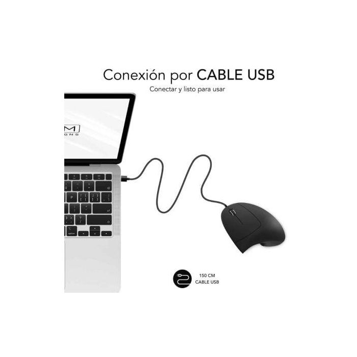 Ratón Ergonómico Óptico Subblim SUBMO-EDGVU01 Negro (1 unidad) 1 Ratón Ergonómico Óptico Subblim SUBMO-EDGVU01 Negro (1 unidad) 1