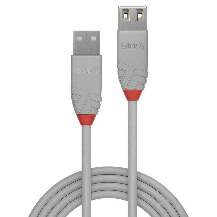 Lindy 0.5m USB 2.0 Type A Extension Cable, Anthra Line, Grey 1 Lindy 0.5m USB 2.0 Type A Extension Cable, Anthra Line, Grey 1