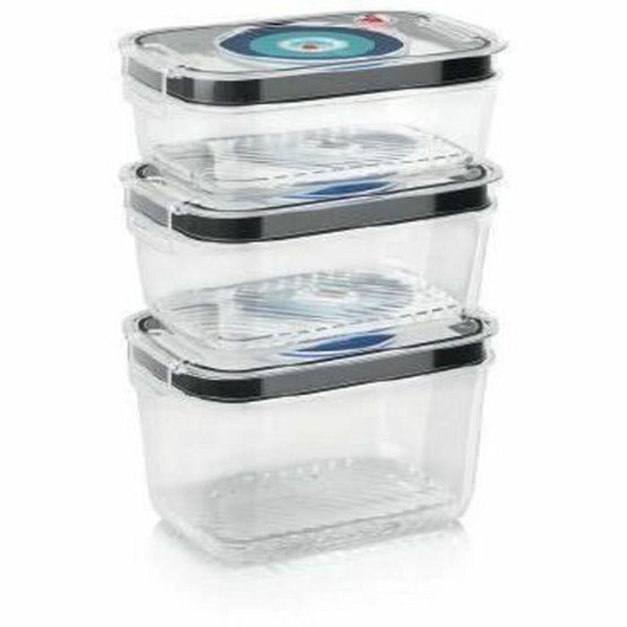 Bosch 3 Cajas de Almacenamiento al Vacío Herméticas Tritan con Bandeja de Goteo e Indicador de Día/Mes y Vacío - 0.7L, 1.0L, 1.5L 1 Bosch 3 Cajas de Almacenamiento al Vacío Herméticas Tritan con Bandeja de Goteo e Indicador de Día/Mes y Vacío - 0.7L, 1.0L, 1.5L 1