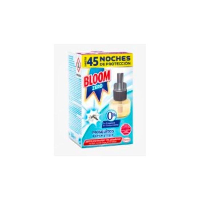Bloom ZERO MOSQUITOS Recambio Eléctrico Líquido para Difusor Protección Eficaz contra Mosquito Común y Tigre 45 Noches Sin Fragancias