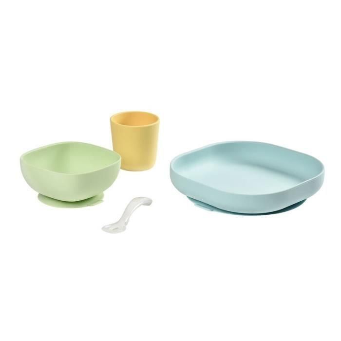 Juego de platos de ventosa de silicona BEABA de 4 piezas - Amarillo 1 Juego de platos de ventosa de silicona BEABA de 4 piezas - Amarillo 1