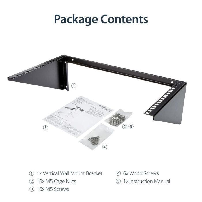 Soporte Startech RK619WALLV Negro Acero