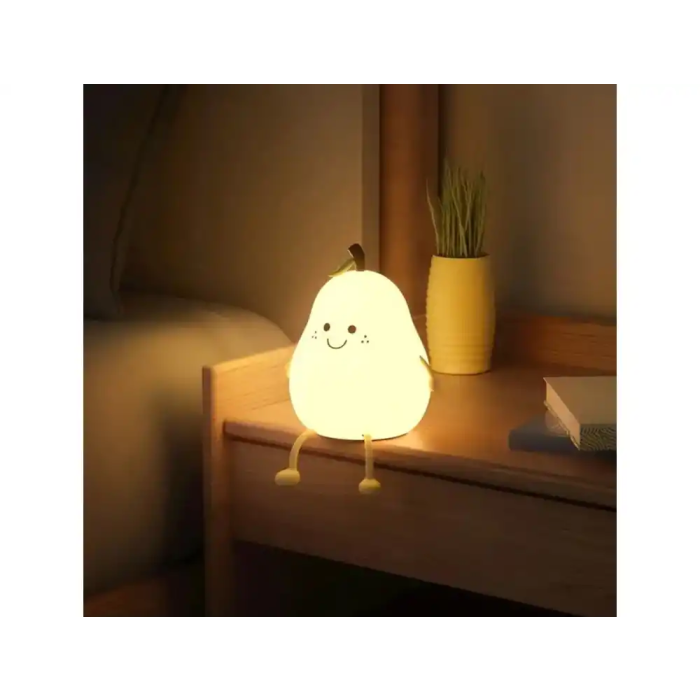 Wondee Lámpara de Noche Infantil de Silicona con Forma de Pera, Luz Suave y Sensor Táctil 3