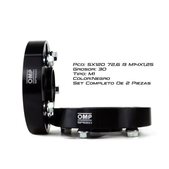 Omp Speed Juego De Separadores D. Cent.-D. Fija. Ancho: 30 mm Pcd: 5x120-5x120 Cb.H: 72.6 Cb.W: 72.6 Tornillo M12x1.5+M14x1.25 OMPS09023001 3 Omp Speed Juego De Separadores D. Cent.-D. Fija. Ancho: 30 mm Pcd: 5x120-5x120 Cb.H: 72.6 Cb.W: 72.6 Tornillo M12x1.5+M14x1.25 OMPS09023001 3