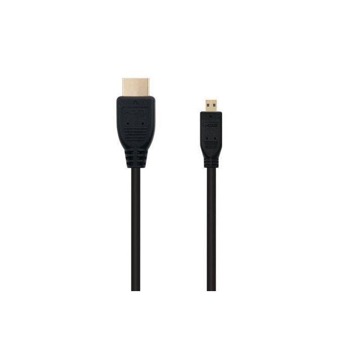 Nanocable 10.15.3502 Cable Micro HDMI a HDMI Macho 1.8m Negro 4K v1.4, Alta Velocidad con ARC y 3D, Conectores Dorados 0 Nanocable 10.15.3502 Cable Micro HDMI a HDMI Macho 1.8m Negro 4K v1.4, Alta Velocidad con ARC y 3D, Conectores Dorados 0