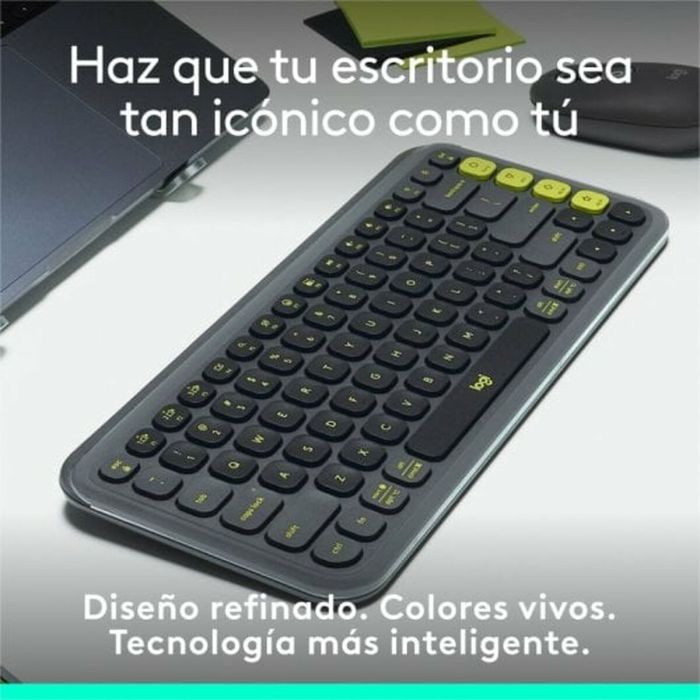 Teclado Inalámbrico Logitech Gris Qwerty Español QWERTY 8