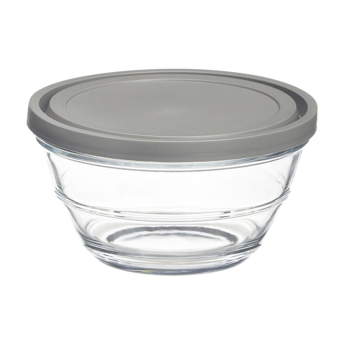 Vivalto Set 5 Fiambreras Redondas Gris Cristal 2.4L 1.1L 600ML 280ML 180ML (Set de 6) 2