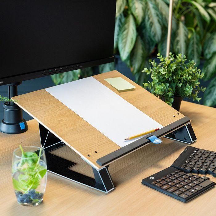 R-Go Tools Document Holder Read2Write y Superficie de Escritura de Madera Roble - Ergonómico para Postura Upright 1