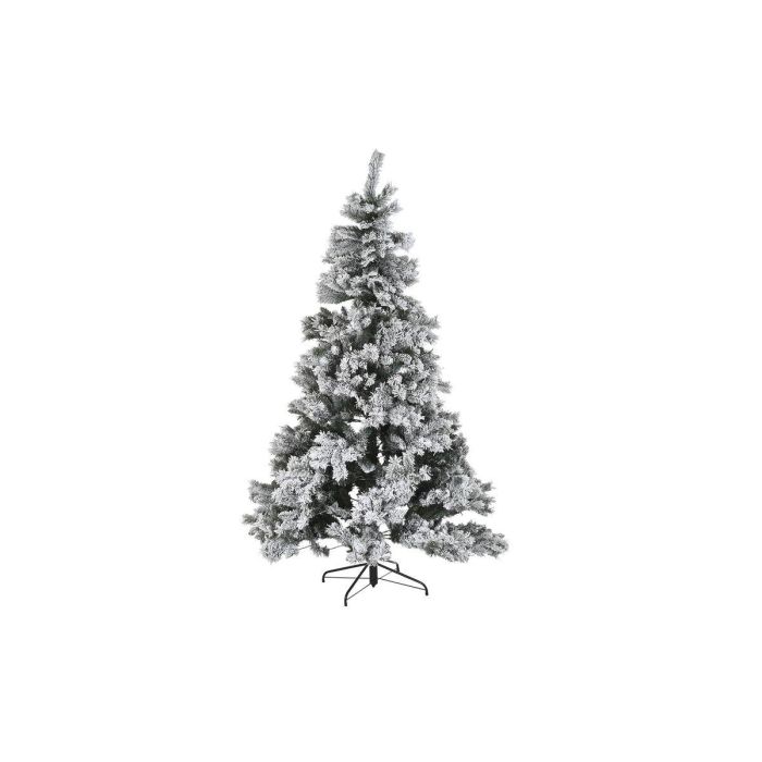 Árbol de Navidad DKD Home Decor Blanco Verde Metal Polietileno Nevado 130 x 130 x 218 cm