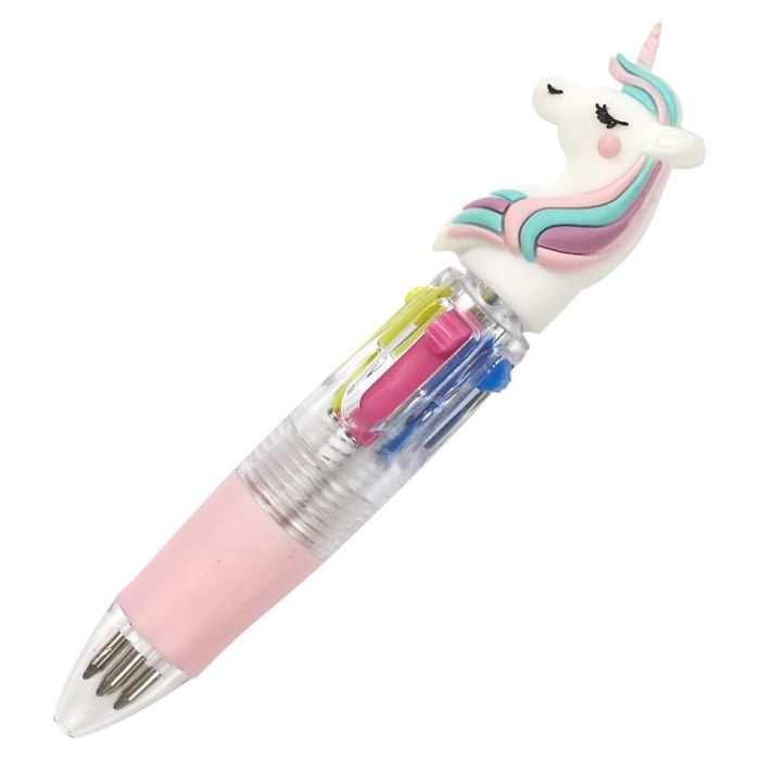 Jeux 2 momes Mini Bolígrafo 4 Colores My Funny Papet Cisne Unicornio Pastel Lila 6