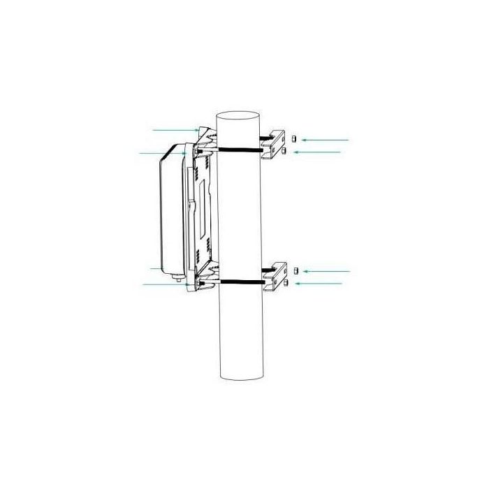 Z ALLNET Switch unmanaged outdoor 3 Port Gigabit 100W zbh. Mast-Montage/Pole-Mount Kit 1