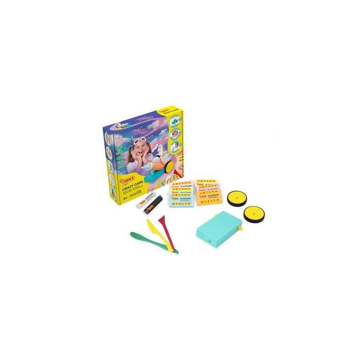 Plastilina Jovi Jovitech Crazy Cars Fantasy Kit (6X Pastilla Plastilina Surtido De 50G , 2X Barritas Plastilina De 15G, 3X Modeladores, 2X Ruedas Crazy Cars, 1X Plataforma Crazy Cars)