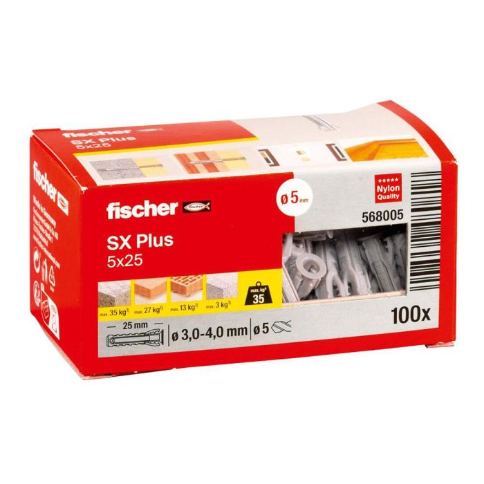 Taco fischer sx plus ø5x25mm 100 unid. n5 568005