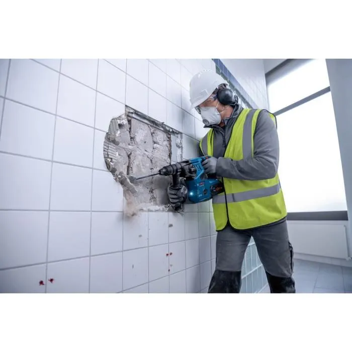 Bosch Professional Taladro Percutor GBH 18V-28CF con Aspirador GDE 18V-16, 2 Baterías ProCore 8.0Ah, Cargador, en Lboxx 4