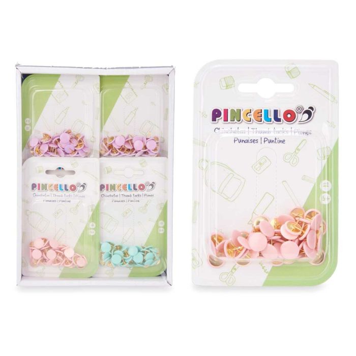 Chinchetas Pincello 654 Multicolor Metal (12 Unidades) 1