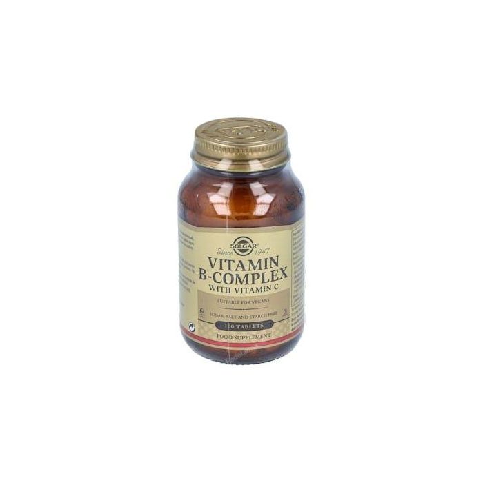 Solgar B-COMPLEX con Vitamina C 100 unidades - Complejo Vitamínico de Alta Potencia para Energía y Reducir Cansancio y Fatiga