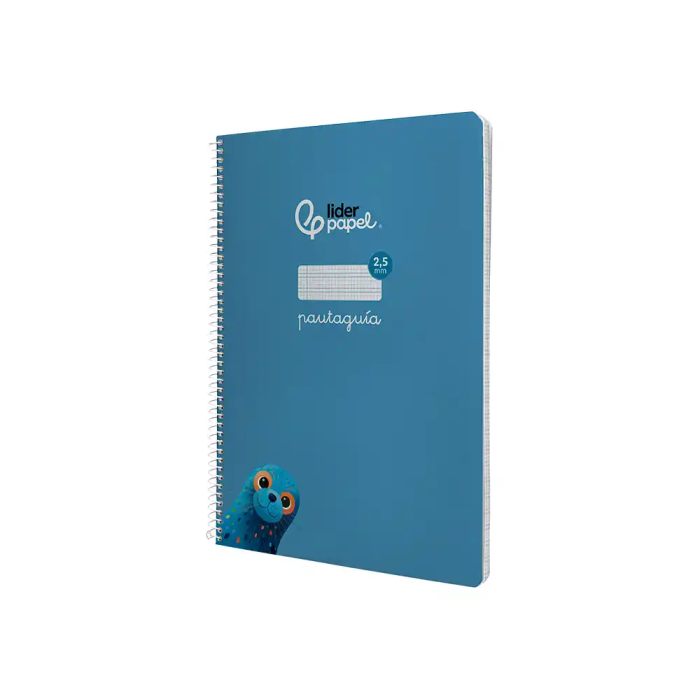 Liderpapel Cuaderno espiral A4 Pautaguía tapa blanda 80 hojas 75gr cuadro pautado 2,5mm color azul 3