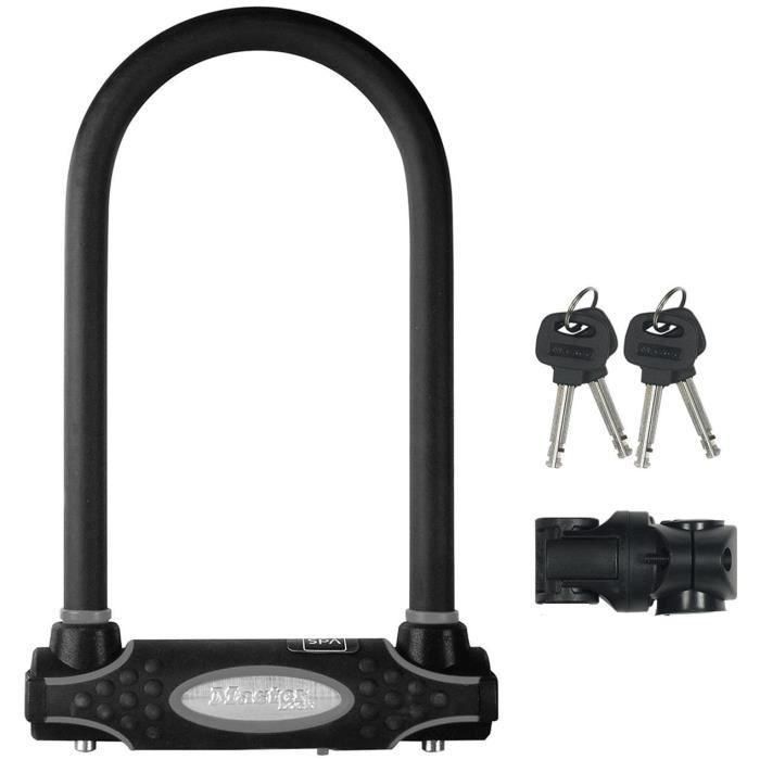 Master Lock 8195EURDPROCOLWR Candado de Bicicleta Tipo U, Acero Endurecido, Sistema con Llave, Rojo