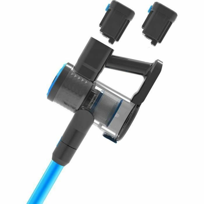 Arthur Martin AM0202AC - Aspiradora escoba inalámbrica 150W, 40 min, 2 baterías extraíbles, Cepillo motorizado LED, 0.7L, Azul 4