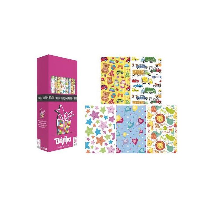 Papel De Regalo Rollo Basika 0,7X2 M (Caja De 50) Infantil