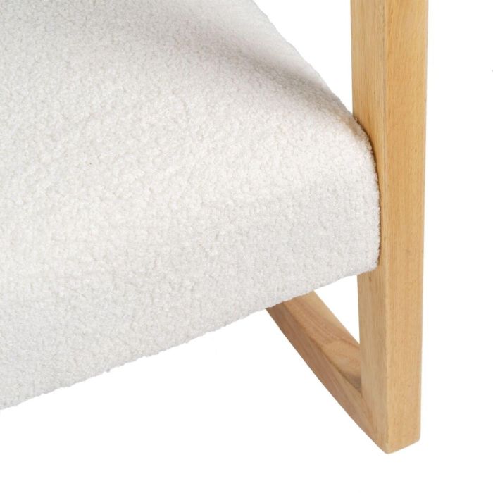 Mecedora Blanco Natural Madera de caucho Tejido 60 x 83 x 72 cm 3 Mecedora Blanco Natural Madera de caucho Tejido 60 x 83 x 72 cm 3