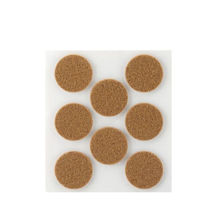 Inofix Plasfix - Pack de 8 fieltros marrón sintéticos adhesivos Ø27mm, lana acrílica, para protección y silencio