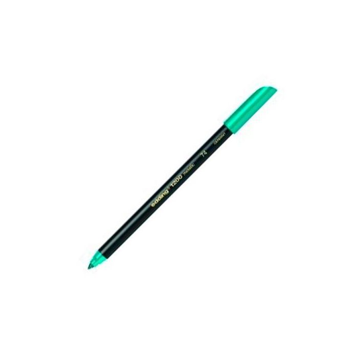 Edding Rotulador de Fibra 1200 Punta Fina Verde Metálico 1-3mm para Papel Oscuro (10 Unidades) (10 Unidades)