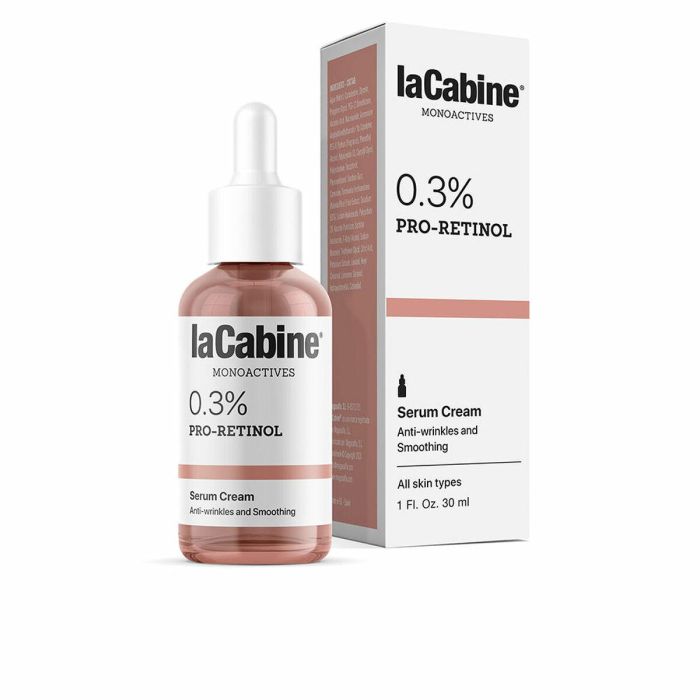 La Cabine MONOACTIVES 0.3% Pro-Retinol Sérum Crema Antiarrugas, Antiedad y Antimanchas. Reduce Arrugas, Manchas y Mejora Firmeza 30 ml