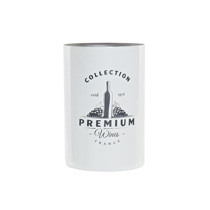 DKD Home Decor Enfriador Botellas de Vino Inox, Blanco Plateado. Colección Premium Wines. Medidas 12x12x18 cm