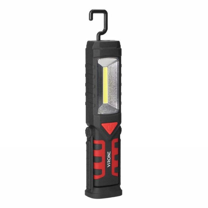 ORNO Linterna LED Recargable, 3W COB + 1W, Bateria 2800mAh, Con Gancho y Funcion Powerbank