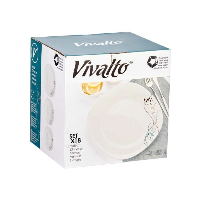 Set de Vajilla Vivalto LFP-110/85/LFTP-90 1 Blanco Vidrio opalino (2 Unidades) 2