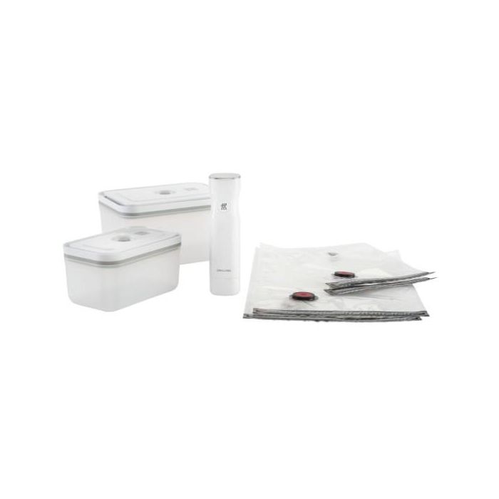 Zwilling 36807-007-0 Fresh&Save Set de Inicio al Vacío de 7 Piezas, Plástico, con Bomba, Bolsas y Recipientes, Blanco