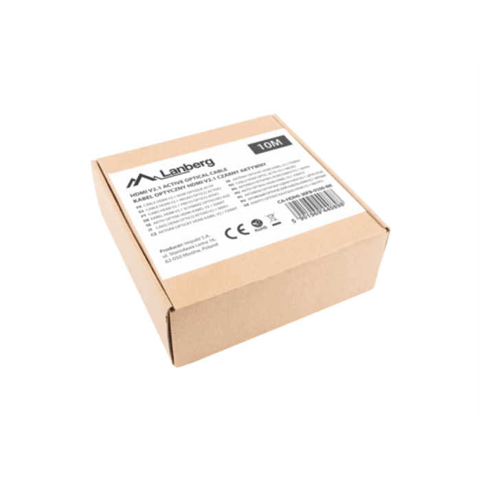Lanberg CA-HDMI-30FB-0100-BK Cable HDMI 2.1 Macho/Macho 10m 48Gbps Chapado en Oro Negro 3