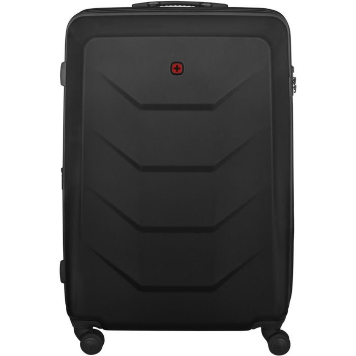 Wenger Prymo Prymo Large Maleta Negra de Policarbonato Rígida con 4 Ruedas 93L Expandible 107L 4