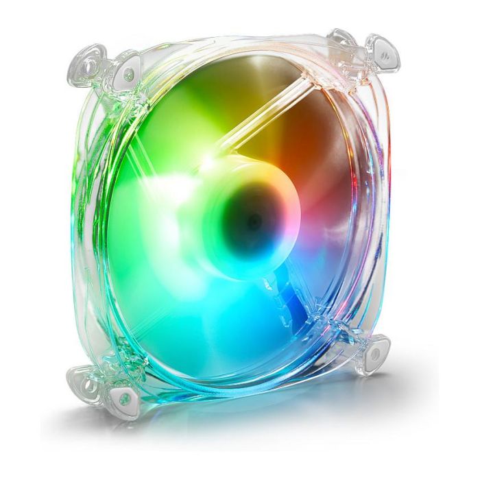 Sharkoon Ventilador SHARK Disc PWM RGB Transparente 120mm Conector 3-pin + 4-pin