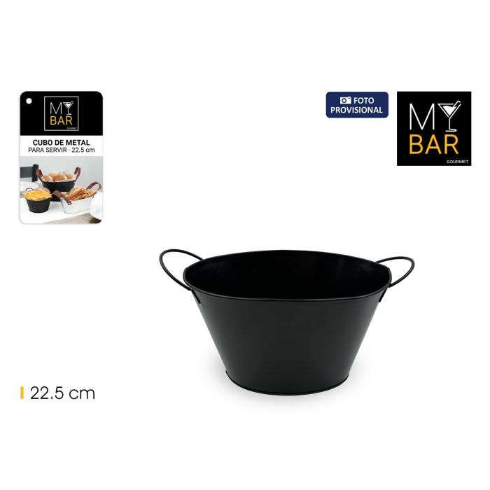 Inde Cubo de Metal Oval con Asa Metal Blak 22.5 cm - My Bar, 17.6 x 16.1 x 28 cm (12 Unidades) Inde Cubo de Metal Oval con Asa Metal Blak 22.5 cm - My Bar, 17.6 x 16.1 x 28 cm (12 Unidades)