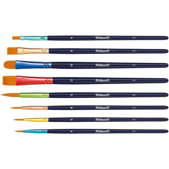 Pelikan Schulpinselset Premium PI8/PB 8 Stück 4 Pelikan Schulpinselset Premium PI8/PB 8 Stück 4